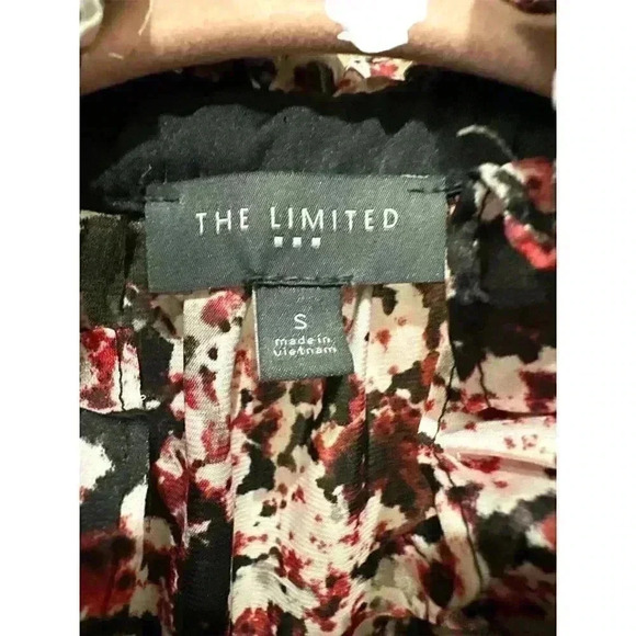 The Limited Floral Ruffle Tie Neck Blouse,  Small,   EUC - Picture 4 of 5